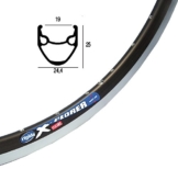 Felge Ryde/Rigida Xplorer 26"schwarz 559-19 VL 8,5 mm 36 Loch,ohne Ösen - 1