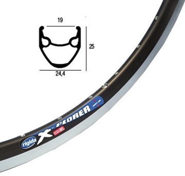 Felge Ryde/Rigida Xplorer 26"schwarz 559-19 VL 8,5 mm 36 Loch,ohne Ösen - 1
