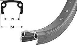 Felge Alu 20" silber matt 406-19 VL 8,5mm 36 Loch, ohne Ösen - 1