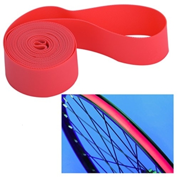 Dilwe Fahrradreifen Liner, PVC Rote Fahrradfelgenstreifen Felgenband für 20 Zoll 24 Zoll 26 Zoll 700C Reiträder(24inch) - 4