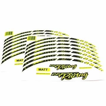 18 Teiliges Felgenrandaufkleber Neon Line Felgendesign inkl. Felgenbettaufkleber Komplett-Set -Finest Folia passend für 17 Zoll & 16