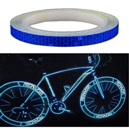 Amaoma Fahrrad Reflektierende Aufkleber 8M, Fahrradaufkleber, Auto, Motorrad Reifen Aufkleber 315" (Blau) - 1