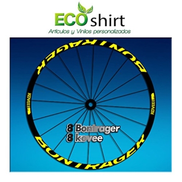 Ecoshirt RU-NKEI-UBQP Aufkleber Stickers Bontrager Kovee Pro TLR Am206 Wheel Aufkleber Felge Rim, Gelb - 