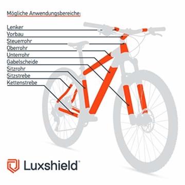 Luxshield Fahrrad Lackschutzfolie für Mountainbike, BMX, Rennrad, Trekkingrad etc. - 21-teiliges Rahmen-Set gegen Steinschlag - Carbon Optik & selbstklebend - 2