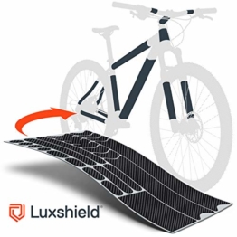 Luxshield Fahrrad Lackschutzfolie für Mountainbike, BMX, Rennrad, Trekkingrad etc. - 21-teiliges Rahmen-Set gegen Steinschlag - Carbon Optik & selbstklebend - 1