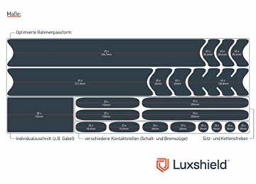 Luxshield Fahrrad Lackschutzfolie für Mountainbike, BMX, Rennrad,  Trekkingrad etc. - 21-teiliges Rahmen-Set gegen Steinschlag - Carbon Optik  & selbstklebend 