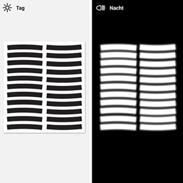 Motoking Fahrrad-Reflektorenaufkleber - Schwarz - 22 Aufkleber im Set - Breite: 10 mm - reflektierende Felgenaufkleber für Mountainbike-, Fahrradfelgen & mehr - 5