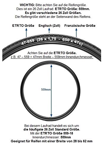 Redondo 26 Zoll Hinterrad Laufrad Hohlkammer V-Prof Felge + 7-Fach Kranz Silber - 2