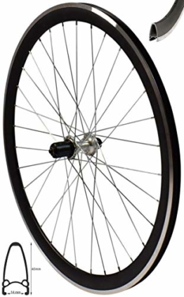Redondo 28 Zoll Hinterrad Laufrad V-Profil Rennrad Felge Schwarz Silber - 1