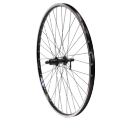 Vuelta Fahrradfelge Hinterrad 28 Zoll Schwarz inkl. Tourney FH-TX500 Cut 19-8/9/10-fach,V-Brakes/Felgenbremse -Made in Germany 28 Zoll Hinterrad, Hohlkammer-Felge 622x19 - 1